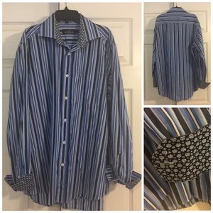Bugatchi Men’s cotton striped dress shirt